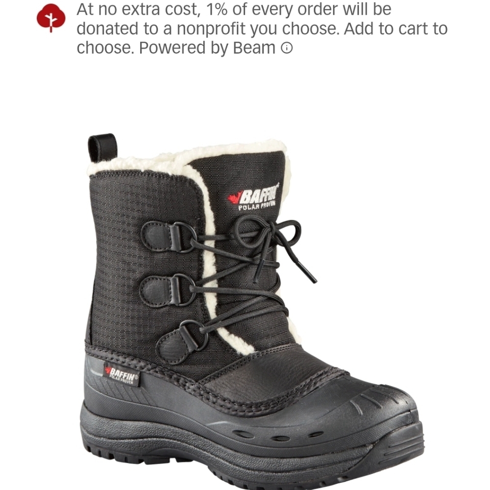 Baffin Black Tessa Boots with White Fur Trim Winter Boots - Picture 9 of 16